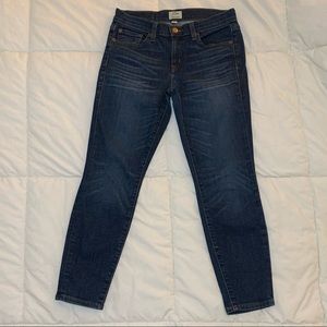 J. Crew toothpick (skinny) cropped denim with distressing